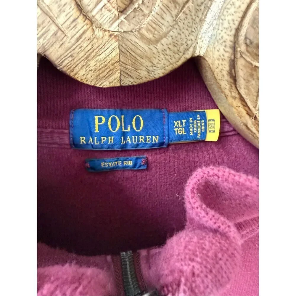 Polo Ralph Lauren 1/4 Zip Burgundy Cotton Pullover XL